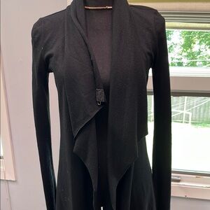 Helmut Lang Black Wool Women's Wrap Cardigan S